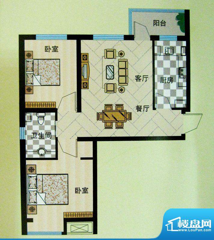 安联青年城户型图10#11#楼户型面积:75.42平米