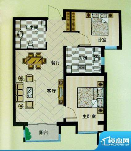 安联青年城户型图10#11#楼户型面积:79.57平米