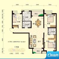 安联青年城户型图二期 11# A户面积:126.96平米