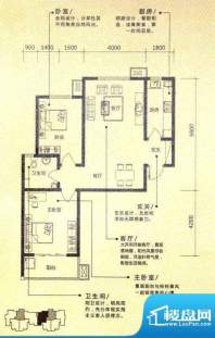 纯棉时代户型图C户型 2室2厅1卫面积:99.26平米