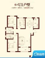 花香漫城户型图6#U1户型 3室2厅面积:138.00平米