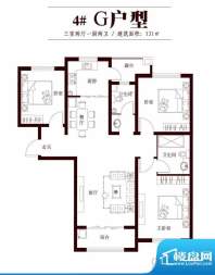 花香漫城户型图4#G户型 3室2厅面积:131.00平米