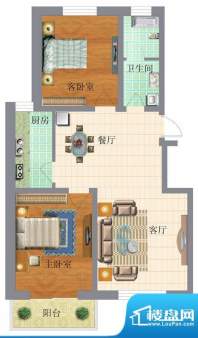 苏园户型图A户型 2室2厅1卫1厨面积:103.24平米
