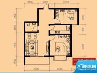 尚城户型图C1户型 2室1厅1卫1厨面积:88.55平米