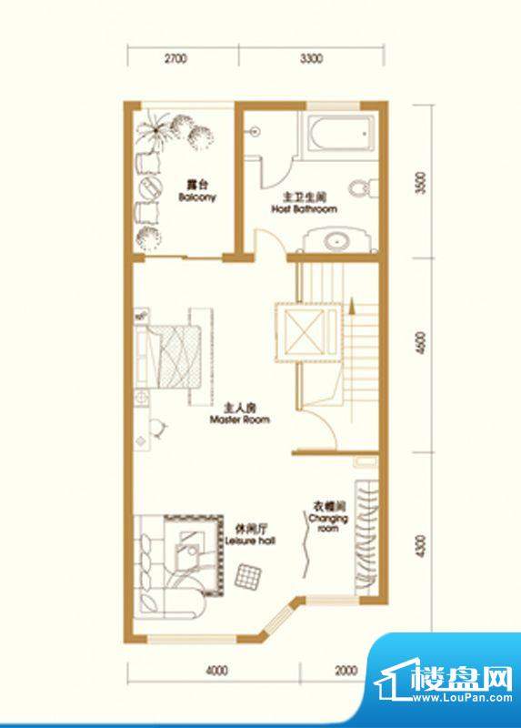 江南新城户型图C户型三层 3室6面积:303.00平米