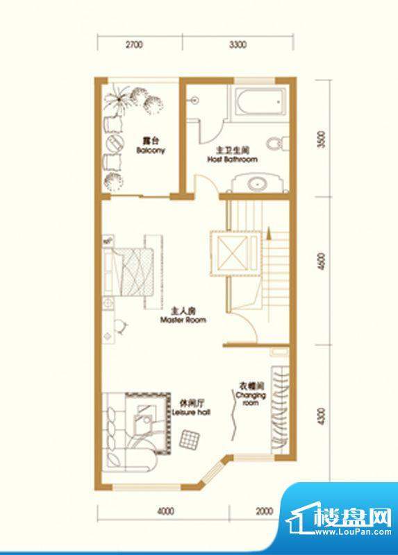 江南新城户型图C户型三层 3室6面积:303.00平米
