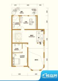 江南新城户型图B户型二层 3室6面积:418.00平米