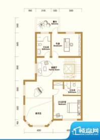 江南新城户型图A户型二层3室面积:401.00平米