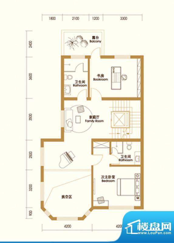 江南新城户型图A户型二层3室面积:401.00平米