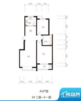 心海湾二期户型图1#--3#-A1户型面积:99.15平米