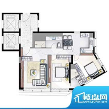 万丽海景户型图A-4户型 2室2厅面积:128.00平米