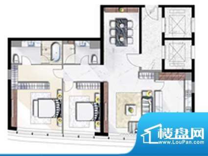 万丽海景户型图A-5户型 2室2厅面积:168.00平米