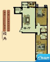 天阔一品户型图经典两居户型 2面积:110.94平米