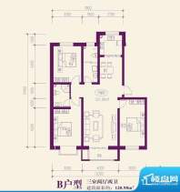 都市新城户型图B户型 3室2厅2卫面积:120.98平米