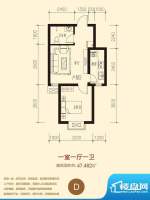 东方红户型图二期花园洋房D户型面积:47.48平米