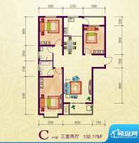 鑫龙湾户型图C户型 3室2厅2卫1面积:134.47平米