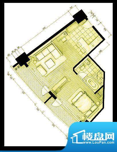 青岛维多利亚广场户型图公寓标面积:87.00平米