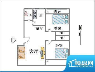 四季春城 2室 户型图面积:110.00平米