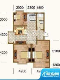 宜居山海域户型图标准层三居室面积:106.90平米
