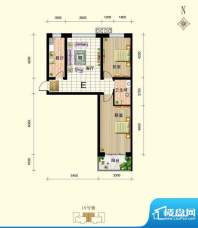 御景东城户型图单-E户型 2室1厅面积:83.96平米