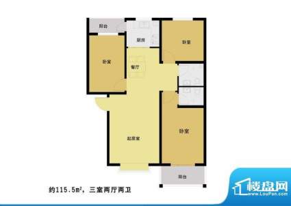 丰河苑二期户型图D户型 3室2厅面积:118.00平米