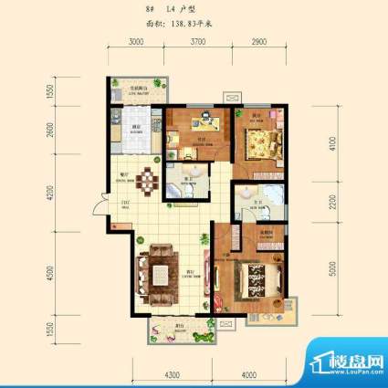 和平时光户型图8-L4 3室2厅2卫面积:138.83平米