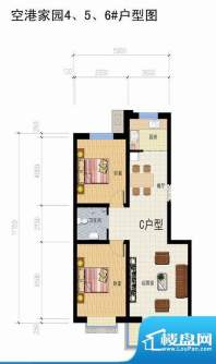 空港国际户型图4-5-6#C2户型 2面积:97.81平米