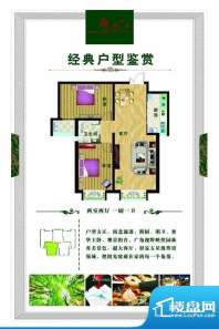 观天下户型图B户型 2室2厅1卫1