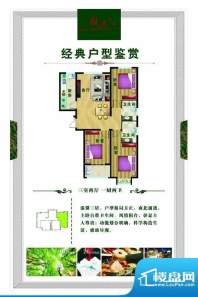 观天下户型图F户型 3室2厅2卫1