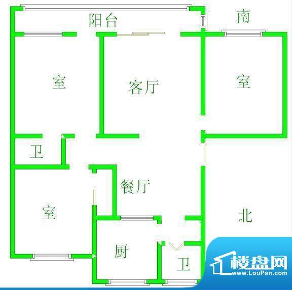 西部枫景傲城 3室 户型图面积:121.00平米