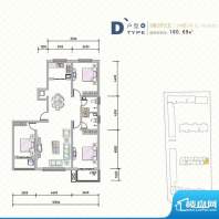 天水丽城户型图3#1单元01房型D面积:160.69平米