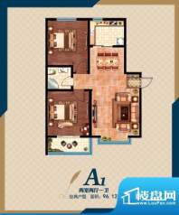 龙海新区户型图A1户型 2室2厅1面积:96.12平米