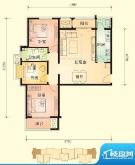 中景盛世长安户型图13号楼C7户面积:109.00平米