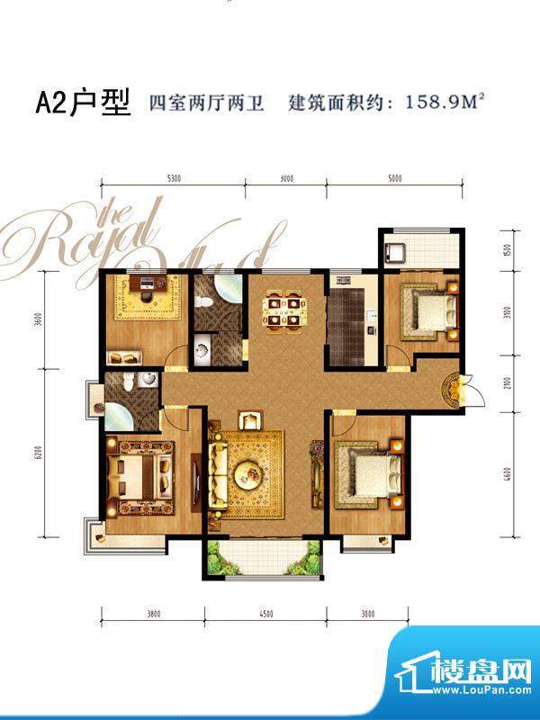 同祥城户型图A2户型 5室2厅3卫面积:192.82平米