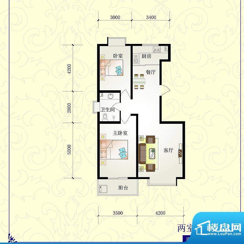 芝兰明仕二期户型图5户型105.3面积:105.36平米