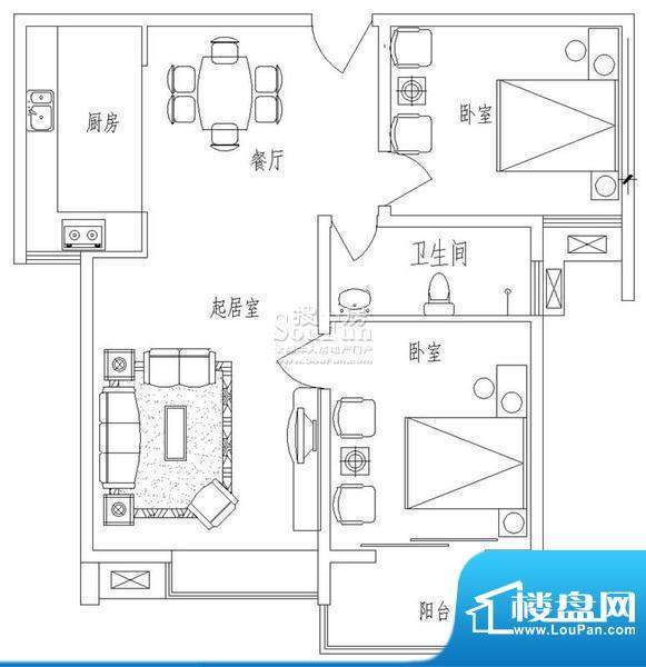 新天地自然康城丙户型（二期已面积:86.00平米