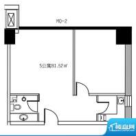 华域城户型图5号楼 S公寓 2室2面积:81.52平米