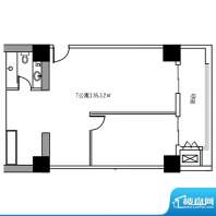 华域城户型图5号楼 T公寓 2室2面积:135.12平米