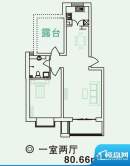 南豆新村户型图1-2-80.66 1室2面积:80.66平米