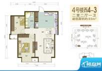 西美五洲天地户型图4号楼4-3户面积:93.00平米
