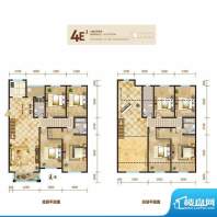 锦麟户型图4号楼跃层E1户型 8室面积:310.97平米