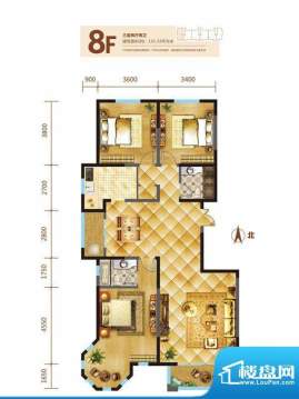 锦麟户型图8号楼F户型 3室2厅2面积:151.32平米