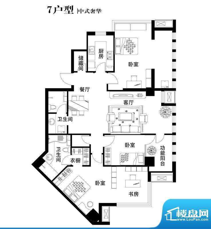 中天世都户型图07户型 4室2厅2面积:169.34平米