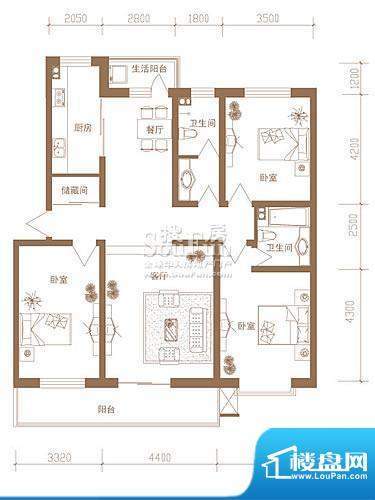 环岛豪庭户型图6#丽舍153.83已面积:153.83平米