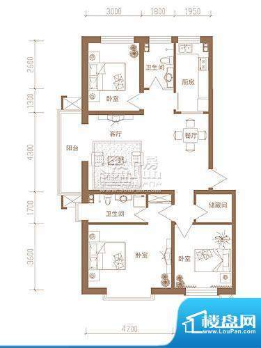 环岛豪庭户型图6#丽舍116.9已售面积:116.90平米