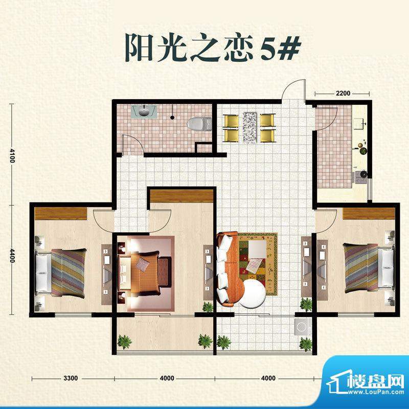 嘉和城户型图5号楼 3室1厅1卫1面积:108.00平米