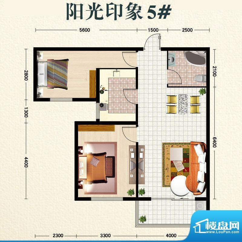 嘉和城户型图5#1单元E户型 2室面积:95.00平米