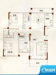 迅邦·清华园A1户型面积:133.20m平米