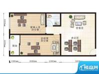 檀溪SOHO商务港F户型面积:108.21m平米