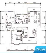 枣阳新天地J户型 3室面积:130.98m平米